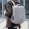 Hike Semi Hard 16-inch Unisex Laptop Backpack with Built in Combination lock and USB/ Headphone Port Daypack for Travel, Office and Business, HK2252, Light Grey