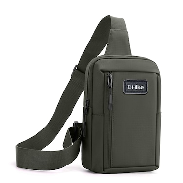 Hike Unisex Cross Body Chest Bag Synthetic Water-Resistant Scratch Resistant Small Shoulder Sling Bag for Business Travel Outdoor Shopping, HK9004, Green