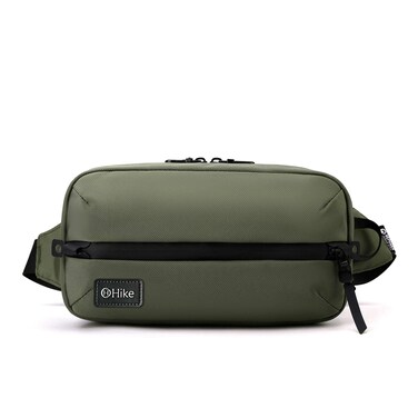 Hike 11-inch Waist Bag Anti-Theft Water Resistant Shock Proof Business Leisure Crossbody Chest Bag for Men and Women, HK2121, Green