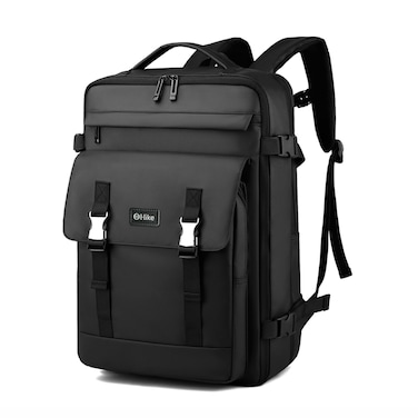 Hike Unisex Expandable Laptop Backpack Water Resistant Daypack with Separate Laptop Compartment for Travel/Business/College, HK63011-1, Black