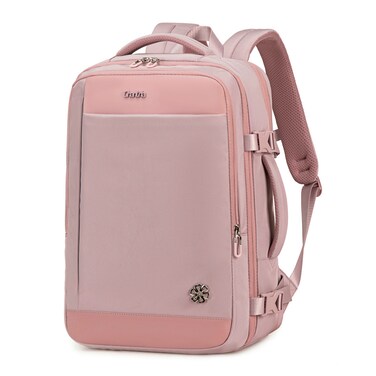 Chantria Expandable Premium Travel Backpack Water Resistant Multifunctional Backpack with Built in USB port and Headphone Jack for Women CB00606 Light Pink