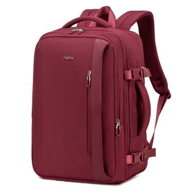 Chantria Expandable Laptop Backpack for Women Water Resistant Multifunctional Anti-Theft Backpack with 180&deg; Opening and Water-Proof Compartment CB00617 Burgundy
