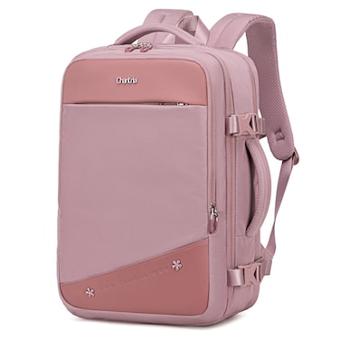 Chantria Premium Lightweight Laptop backpack for Women Water Resistant Multifunctional Anti-Theft Daypack with 180&deg; Opening and Built in USB Port CB00641 Pale Mauve