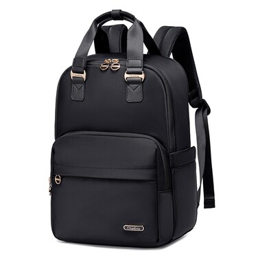 Chantria Premium Nylon Laptop Daypack for Women Water Resistant Durable Multifunctional Anti-Theft Backpack for Casual Office School College CB00778 Black