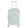 Senator Unisex Expandable Hard Case Medium Checked Luggage Lightweight PP Fashion Trolley Luggage with 4 Double Spinner Wheel and Safe Zippers KH1006 Silver