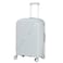 Senator Unisex Expandable Hard Case Medium Checked Luggage Lightweight PP Fashion Trolley Luggage with 4 Double Spinner Wheel and Safe Zippers KH1006 Silver