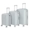 Senator Unisex Expandable PP Fashion Trolley Luggage Set Lightweight Hard Shell Spinner Luggage with 360 Degree 4 Twin Wheel and Double Zippers KH1006 Silver