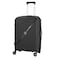 Senator Unisex Expandable Hard Case Medium Checked Luggage Lightweight PP Fashion Trolley Luggage with 4 Double Spinner Wheel and Safe Zippers KH1006 Black