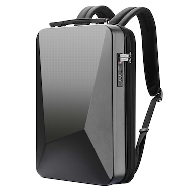 BOPAI Unisex Semi Hard Light Weight Laptop Backpack Water Resistant Expandable Multifunctional Daypack with Built in USB Port and TSA-Lock, BO-BB319A, Black