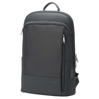 BOPAI Premium Slim Backpack Lightweight Water Resistant Multifunctional Anti-Theft Nylon Daypack with Built in USB port for Men/Women, BO-BB611, Black