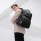Bopai Premium Lightweight Laptop Backpack Water Resistant Multifunctional Cowhide Leather Daypack with Built in USB port and 180&deg; Degree Opening Laptop Compartment, BO-BB981A, Black