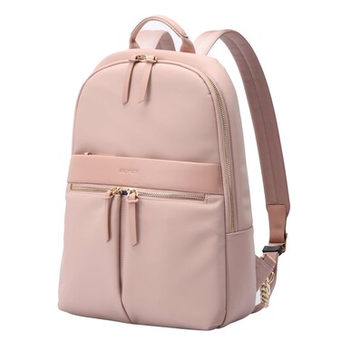 Bopai Premium Lightweight Slim Ladies Laptop Backpack Water Resistant Synthetic Leather Daypack for Casual/ Office/ School/ College, BO-LB505, Pink