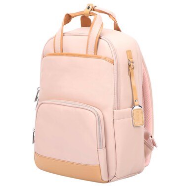Bopai Premium Durable Lightweight Ladies Laptop Backpack Water Resistant Synthetic Leather Daypack for Casual/ Office/ School/ College, BO-LB811, Pink