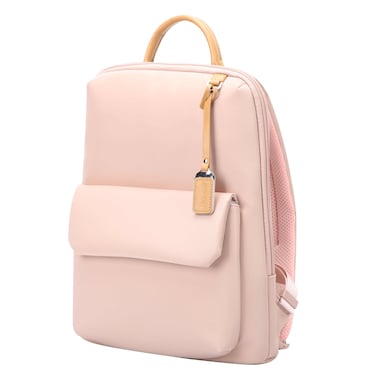Bopai Premium Lightweight Slim Ladies Laptop Backpack Water Resistant Synthetic Leather Daypack for Casual/ Office/ School/ College, BO-LB821, Pink