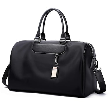 Bopai 33L Premium Duffel Bag Water Resistant Gym Bag with Separate Shoe Compartment and Detachable Shoulder Straps for Men and Women, BO-DF021, Black