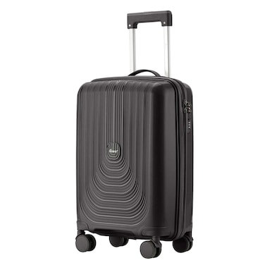 Senator Unisex Hard Case Carry On Luggage Lightweight PP Fashion Trolley Luggage with 4 Double Spinner Wheel and 3-Digit Combination Lock KH1009 Black