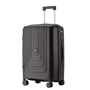 Senator Unisex Hard Case Medium Luggage Lightweight PP Fashion Trolley Luggage with 4 Double Spinner Wheel and 3-Digit Combination Lock KH1009 Black