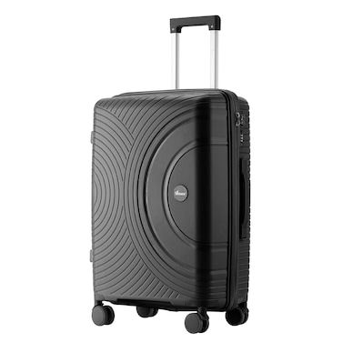 Senator Unisex Hard Case Medium Luggage Lightweight PP Fashion Trolley Luggage with 360&deg; Degree 4 Twin Wheel and Safe Zippers KH1010 Black