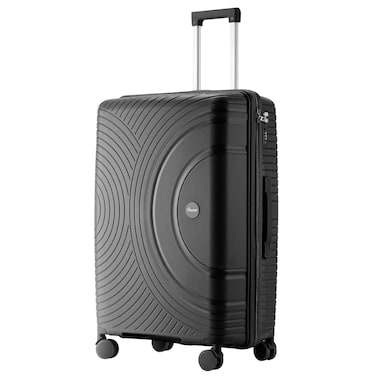 Senator Unisex Hard Case Large Luggage Lightweight PP Fashion Trolley Luggage with 360&deg; Degree 4 Twin Wheel and Safe Zippers KH1010 Black