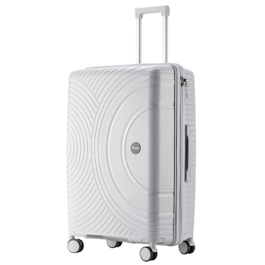 Senator Unisex Hard Case Large Luggage Lightweight PP Fashion Trolley Luggage with 360&deg; Degree 4 Twin Wheel and Safe Zippers KH1010 Light Grey