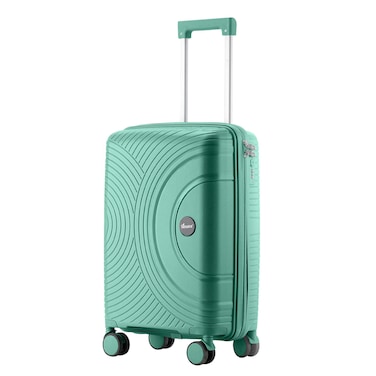 Senator Unisex Hard Case Carry On Luggage Lightweight PP Fashion Trolley Luggage with 360&deg; Degree 4 Twin Wheel and Safe Zippers KH1010 Green