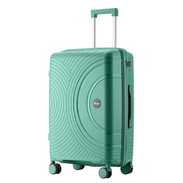 Senator Unisex Hard Case Medium Luggage Lightweight PP Fashion Trolley Luggage with 360&deg; Degree 4 Twin Wheel and Safe Zippers KH1010 Green