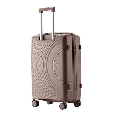 Senator Unisex Hard Case Medium Luggage Lightweight PP Fashion Trolley Luggage with 360&deg; Degree 4 Twin Wheel and Safe Zippers KH1010 Khaki