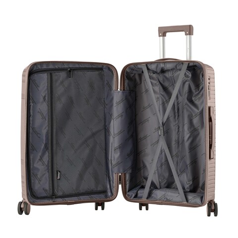 Senator Unisex Hard Case Medium Luggage Lightweight PP Fashion Trolley Luggage with 360&deg; Degree 4 Twin Wheel and Safe Zippers KH1010 Khaki