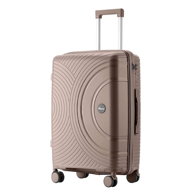 Senator Unisex Hard Case Medium Luggage Lightweight PP Fashion Trolley Luggage with 360&deg; Degree 4 Twin Wheel and Safe Zippers KH1010 Khaki