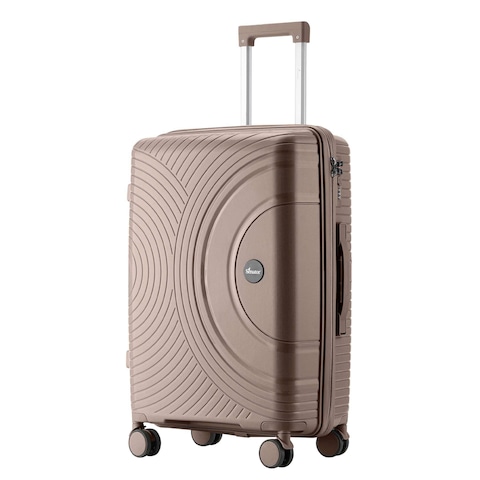 Senator Unisex Hard Case Medium Luggage Lightweight PP Fashion Trolley Luggage with 360&deg; Degree 4 Twin Wheel and Safe Zippers KH1010 Khaki
