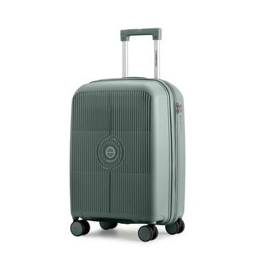 Cabinpro Unisex Expandable PP Fashion Trolley Lightweight Hard Shell Spinner luggage with 360&deg; Degree 4 Twin Wheel and Double Zippers CP003, Small Size 20 Inch Army Green