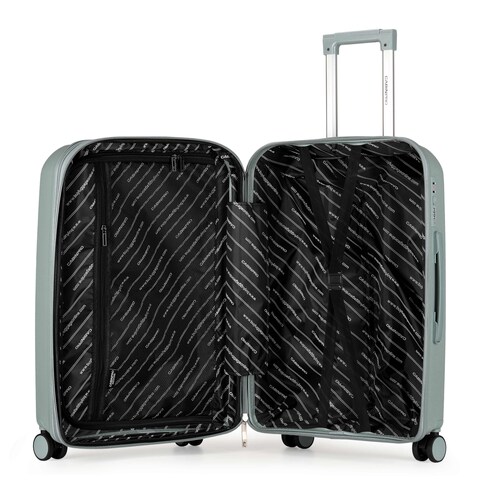Cabinpro Unisex Expandable PP Fashion Trolley Lightweight Hard Shell Spinner luggage with 360&deg; Degree 4 Twin Wheel and Double Zippers CP003, Medium Size 24 Inch Army Green