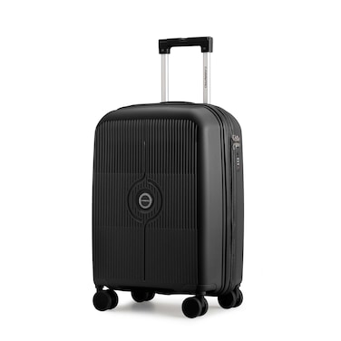 Cabinpro Unisex Expandable PP Fashion Trolley Lightweight Hard Shell Spinner luggage with 360&deg; Degree 4 Twin Wheel and Double Zippers CP003, Small Size 20 Inch Black