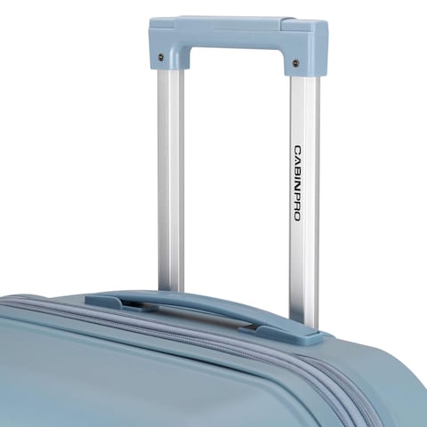 Cabinpro Unisex Expandable PP Fashion Trolley Lightweight Hard Shell Spinner luggage with 360&deg; Degree 4 Twin Wheel and Double Zippers CP003, Small Size 20 Inch Grey Blue
