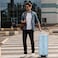 Cabinpro Unisex Expandable PP Fashion Trolley Lightweight Hard Shell Spinner luggage with 360&deg; Degree 4 Twin Wheel and Double Zippers CP003, Medium Size 24 Inch Grey Blue