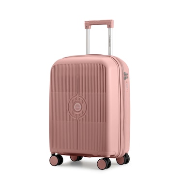 Cabinpro Unisex Expandable PP Fashion Trolley Lightweight Hard Shell Spinner luggage with 360&deg; Degree 4 Twin Wheel and Double Zippers CP003, Small Size 20 Inch Rose Golden