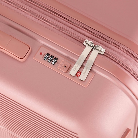 Cabinpro Unisex Expandable PP Fashion Trolley Luggage Set Lightweight Hard Shell Spinner luggage with 360&deg; Degree 4 Twin Wheel and Double Zippers CP003 Rose Golden