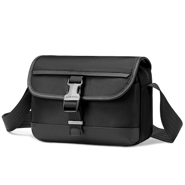 Arctic Hunter Unisex Small Shoulder Bag Durable Water-Resistant Compact Sling Bag with Multiple Compartments for Casual/ Daily/ Travel, KB00828, Black