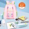 SUN EIGHT 12-inch Kids Backpack Water Resistant Cute Pink Rabbit Carton Bag for Preschool Girls, SE22207, Pink Rabbit