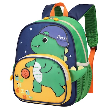 SUN EIGHT Children&rsquo;s Backpack Water Resistant Light Weight Cartoon Bag for Preschool Girls and Boys, SE22207, Navy Dinosaur