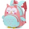 SUN EIGHT Preschool Backpack Toddler for Girls Animal Waterproof Kids Backpack 3D Cartoon School Bag for Baby Girl Boy 1-5 Years Cute Owl, SE2806, Green Red