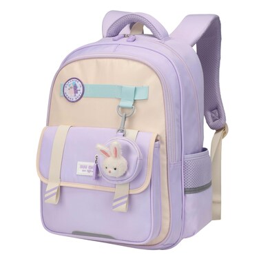 SUN EIGHT Premium 16.5-inch Light Weight School Backpack Water Resistant Polyester Kid&rsquo;s Daypack for Girls, SE22222, Purple