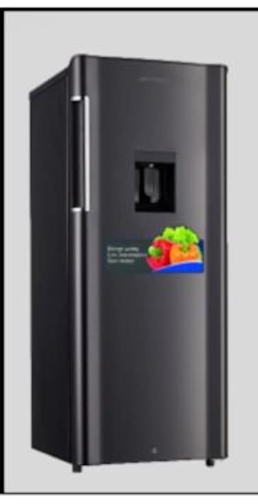 Aftron 210 L (Gross)/170L(Net) Refrigerator - Defrost - with Water Dispenser - Black-AFR210WD