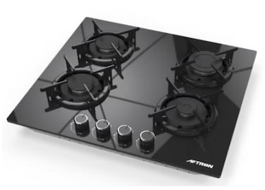 Built In Gas Hob Black Glass 60 Cm AFHOB6060 Black