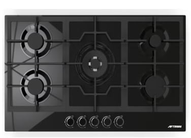 Built In Gas Hob Black Glass 90 Cm AFHOB9060 Black
