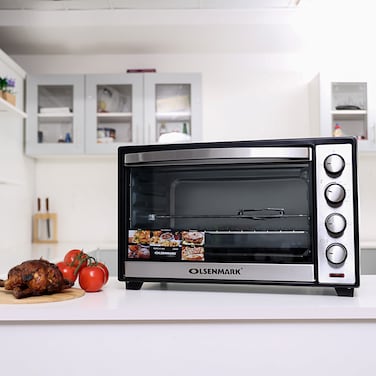 Olsenmark OMO2141 Electric Oven with Convection &amp; Rotisserie, 48L - 4 Stage for Heating and Rotisserie - 60 Minute Timer with Bell - 2000W Powerful Motor - Auto Shut Off