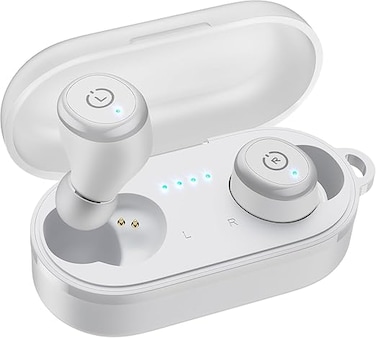 TOZO T10 Bluetooth 5.3 Wireless Earbuds with Wireless Charging Case IPX8 Waterproof Stereo Headphones in Ear Built in Mic Headset Premium Sound with Deep Bass for Sport Gray