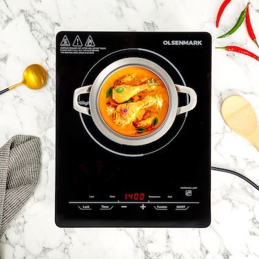 Olsenmark Digital Control Infrared Cooker- OMIC2262K/ Single Cooking Hob, 2000-Watt Burner with Adjustable Temperature, Energy Saving/ Touch Control, 10 Power Levels, Timer/ Black, 2 Years W
