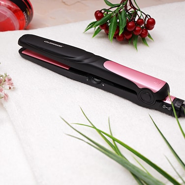 Olsenmark Ceramic Hair Straighteners - Portable &amp; Easy Pro-Slim Hair Straightener, Max Temperature 200C, ON/OFF Switch, 35W, 2 Years Warranty