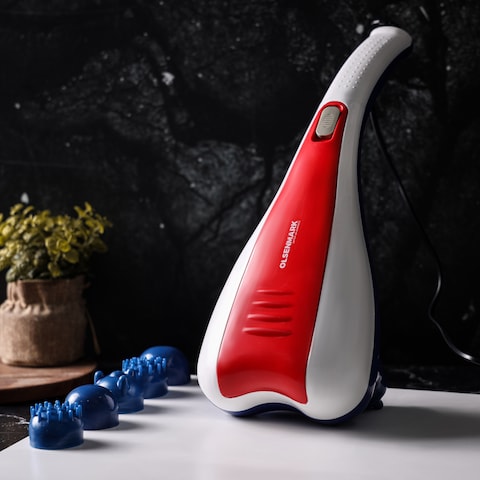 Olsenmark Dual Head Power Massager- OMM4028/ 3 Set Changeable Heads, Silicone Rubber Head, 30W Motor/ 2 Speed Modes, Perfect for Sports Recovery, Relief, etc. / User Friendly and Portable/ R